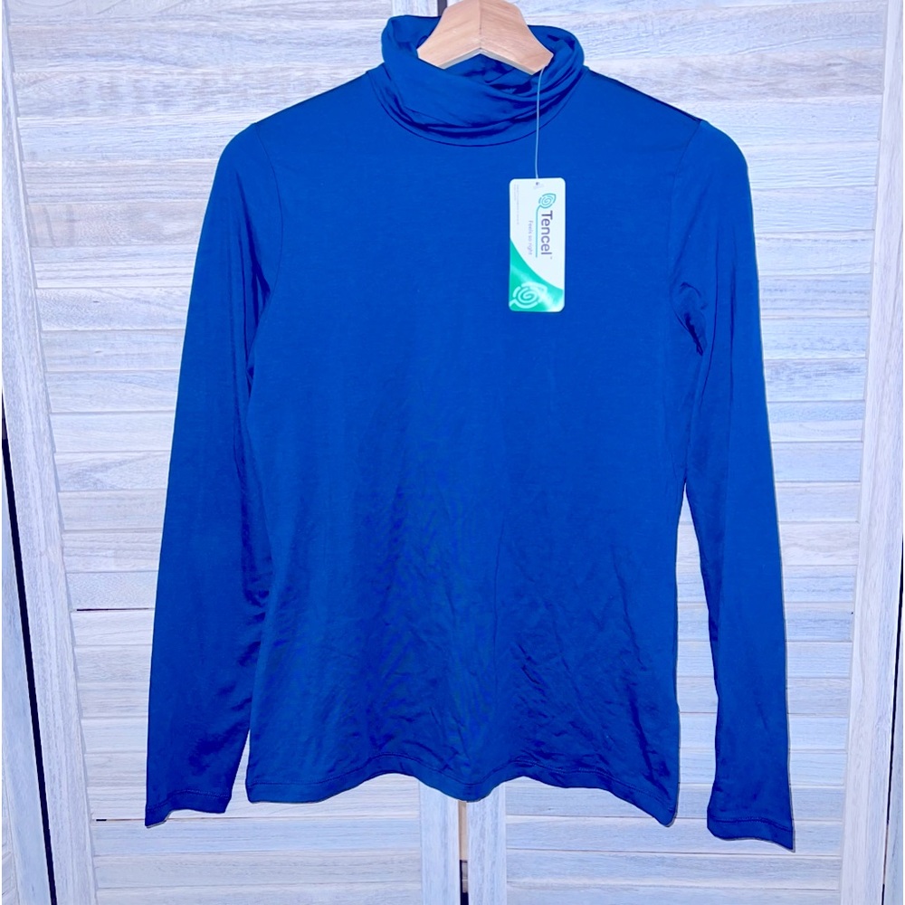 NWT Lands End S Tencel Turtleneck Teal